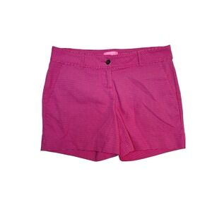 Isaac Mizrahi Chino‎ Shorts Women's 10 Pink White Polka Dot 32 Inch Waist
